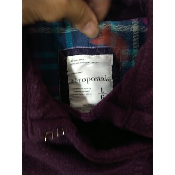 Aeropostale Wool Coat Plum Color Y2k Large - Picture 4 of 8